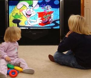 Trix advertisement on television catches the eye of two children